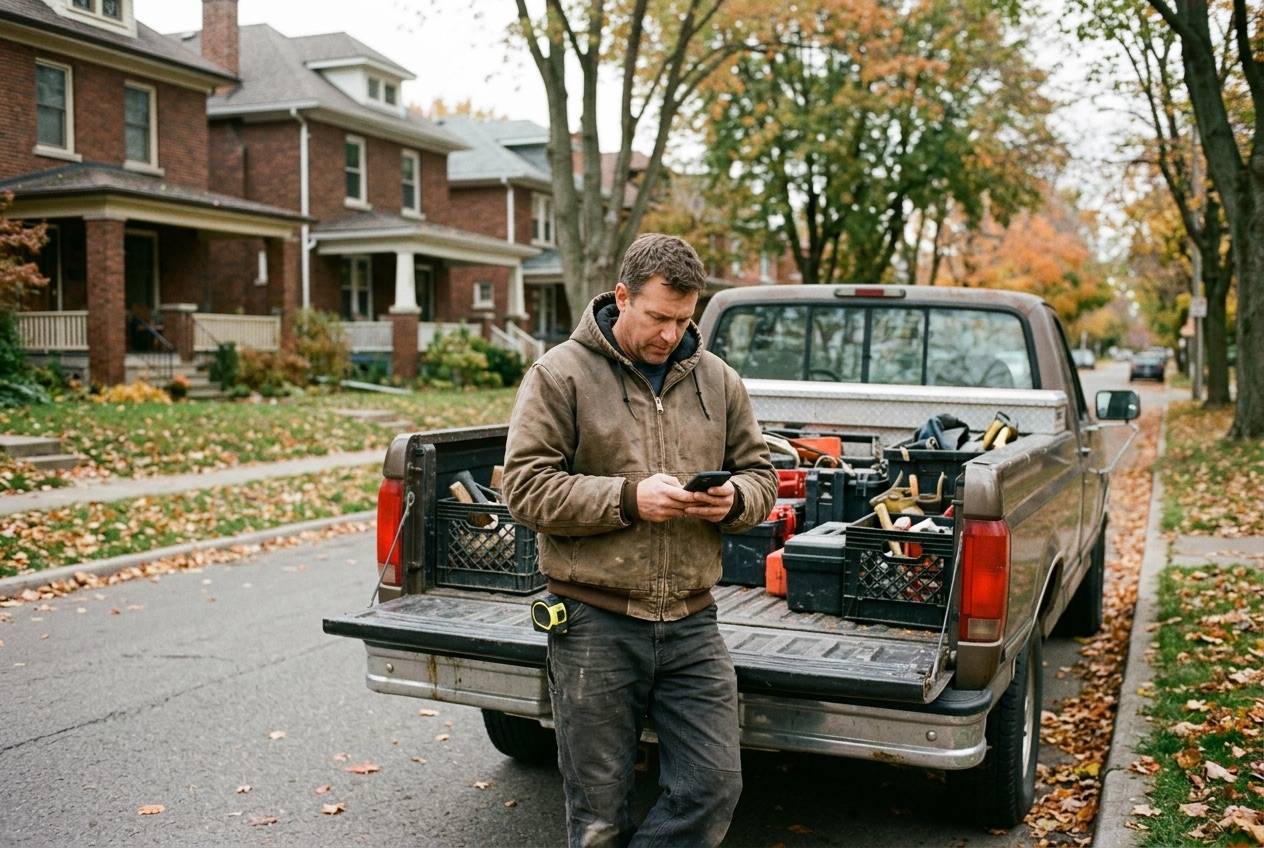 A local pro loading tools into his truck